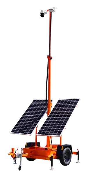 Mobile surveillance camera trailer