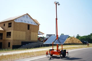 Camera trailer at job site